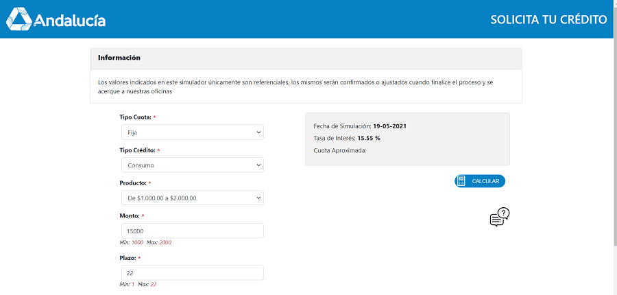 montos de credito andalucia